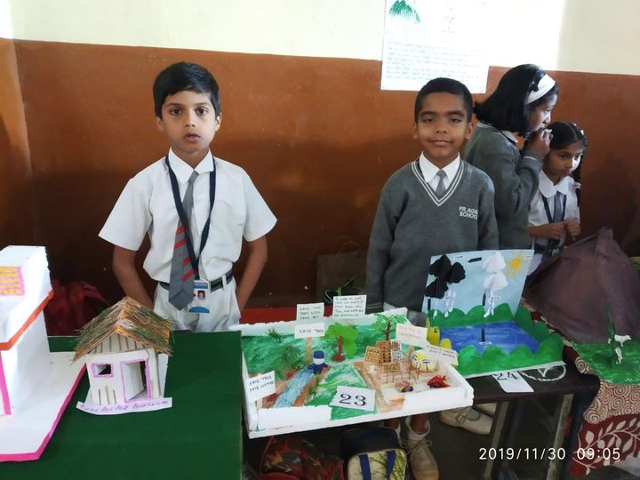 Students presenting science models